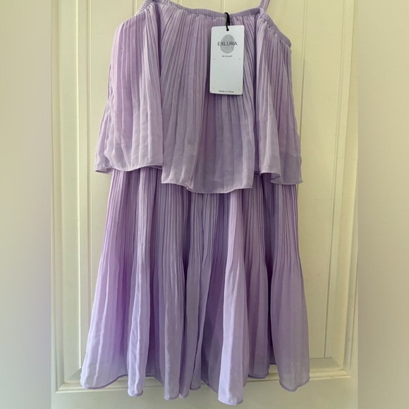 NWT Lavender EXLURA Pleated Shorts Romper Dress - Picture 8 of 8